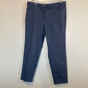 Liza Byrd rayon blend pocket stretchy gray blue comfy pants size 14